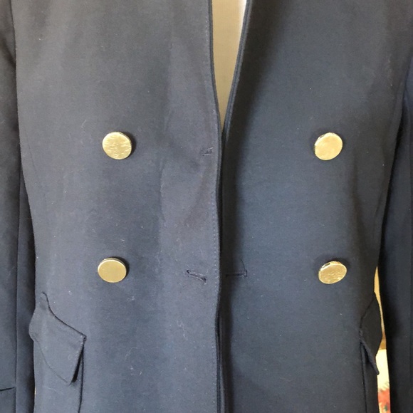 ANN TAYLOR Size 2P Navy Blazer Brushed Gold Stretchy Blazers $198 NEW - Picture 16 of 16